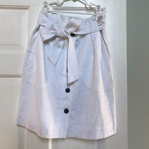 H&M Linen Paperbag Skirt - White
